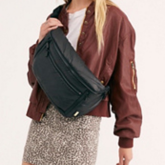 Free People Vegan Leather Bomber Jacket - Picture 3 of 4